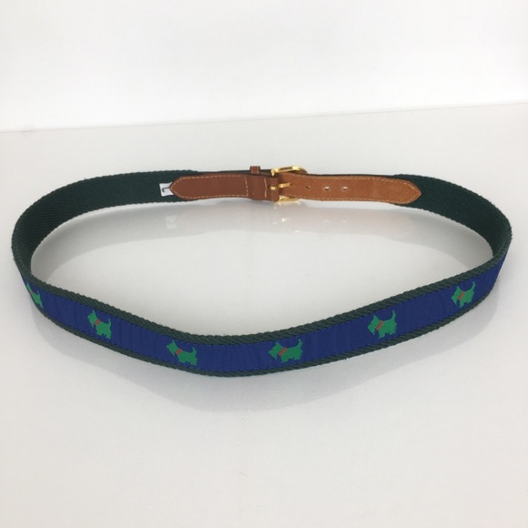 Scotty Dog Belt Blue Green Brown Leather Scottish Terrier - Picture 8 of 12